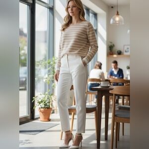 J CREW MERCENTILE STRIPED LIGHT TAN SWEATER  Xl